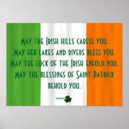 Inspirational Irish Blating Flagga Shamrock Patric Poster
