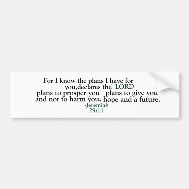 Inspirational Jeremiah 29:11 Bildekal (Framsidan)