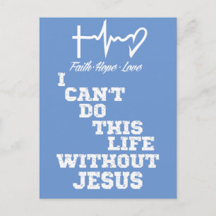 Inspirational Jesus Quote med Heartslag Christian Vykort