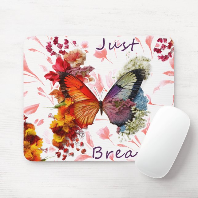 Inspirational Just Breathe Butterfly Musmatta (Med mus)