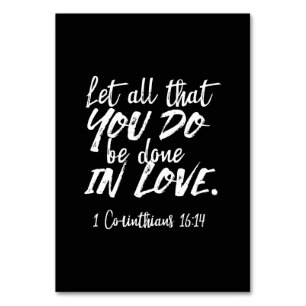 Inspirational Kärlek Scripture - 1 Corinthians 16: Bordsnummer