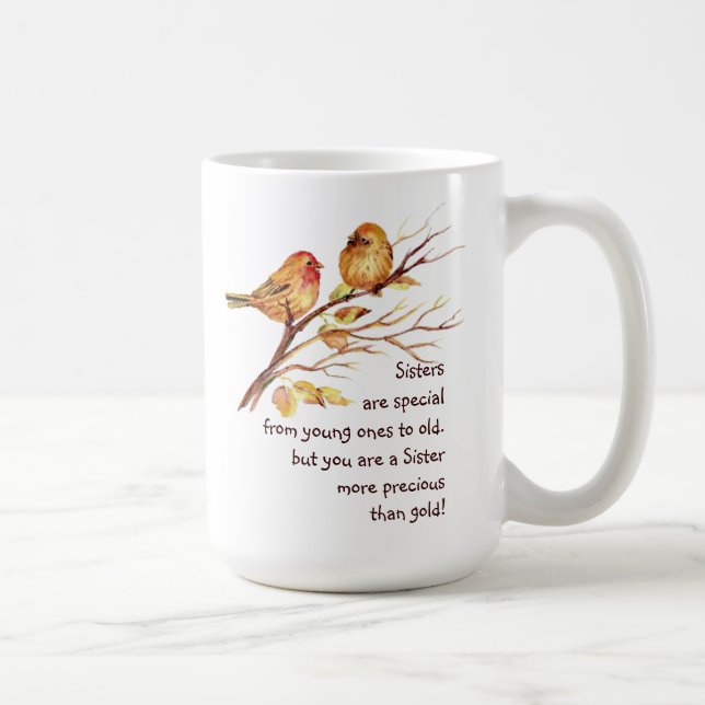 Inspirational Kärlek Sister som leker med Cute Bir Kaffemugg (Höger)