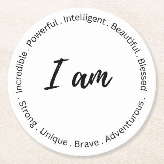 Inspirational kusten underlägg papper rund