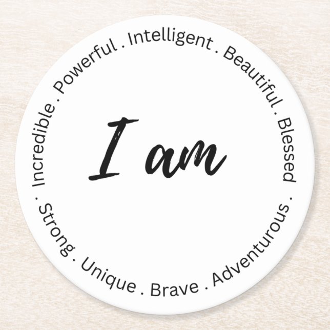 Inspirational kusten underlägg papper rund (Framsidan)