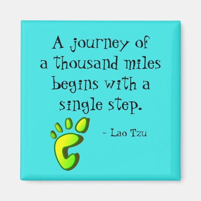Inspirational Lao Tzu Quote Magnet (Framsidan)