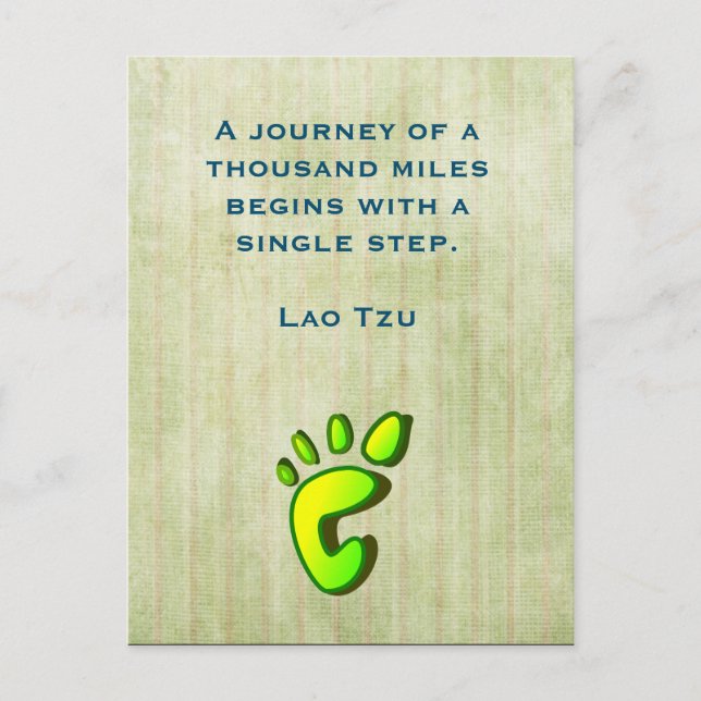 Inspirational Lao Tzu Quote Vykort (Framsida)