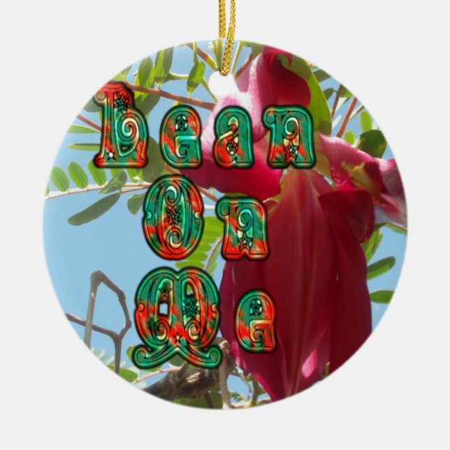 Inspirational Lean on Me Blommigt Skyward Art-utsk Julgransprydnad Keramik (Framsidan)