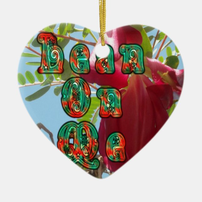 Inspirational Lean on Me Blommigt Skyward Art-utsk Julgransprydnad Keramik (Framsidan)