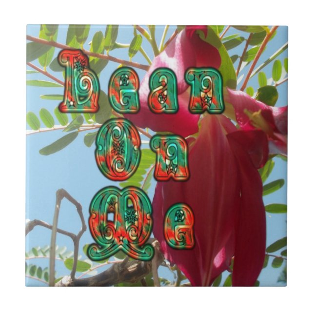 Inspirational Lean on Me Blommigt Skyward Art-utsk Kakelplatta (Framsidan)