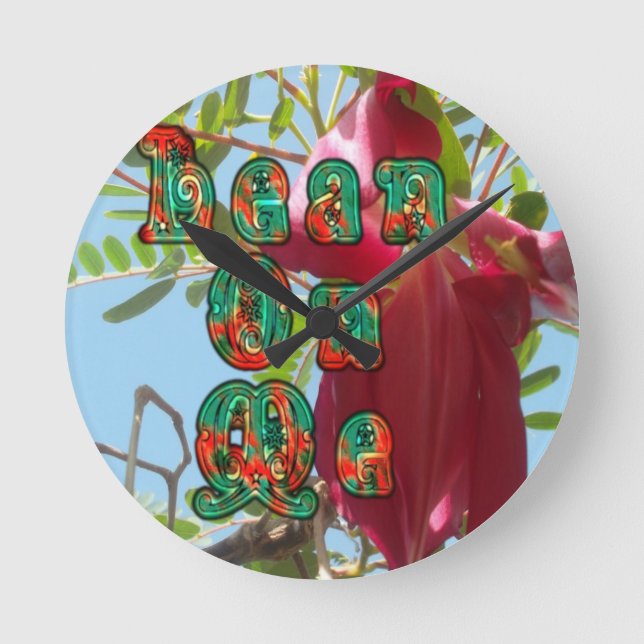 Inspirational Lean on Me Blommigt Skyward Art-utsk Rund Klocka (Framsida)