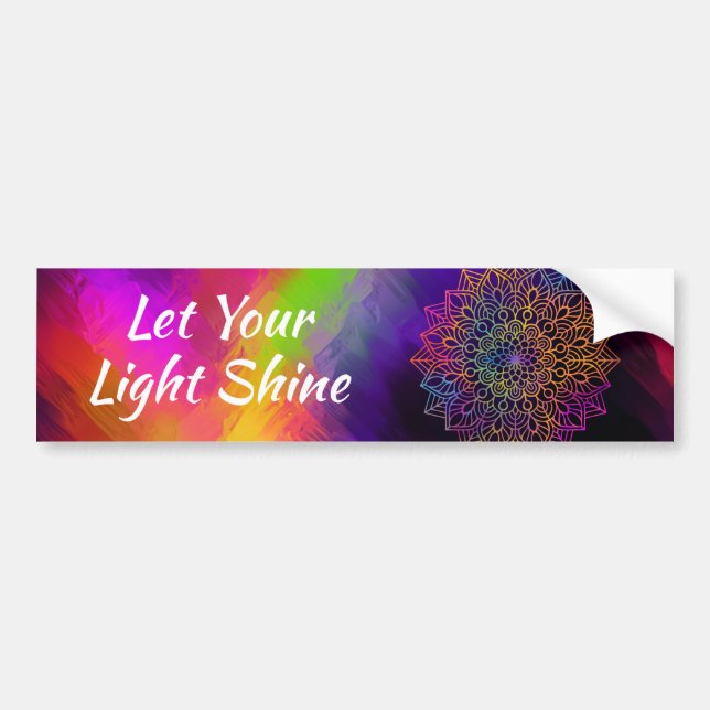 Inspirational Let your Light Shine Mandala Bildekal (Framsidan)