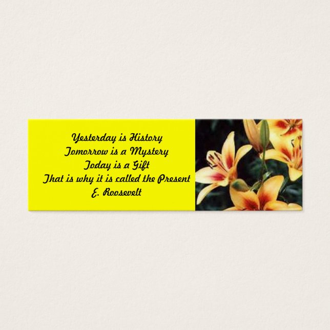 Inspirational Lily Bookmark Litet Visitkort (Framsidan)