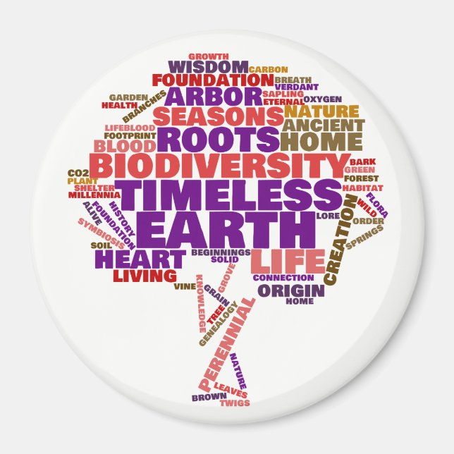 Inspirational Livets träd Märkre Cloud Magnet (Framsidan)