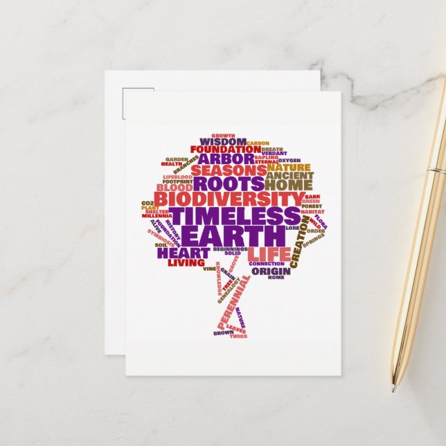 Inspirational Livets träd Märkre Cloud Vykort (Fram/Back In Situ)