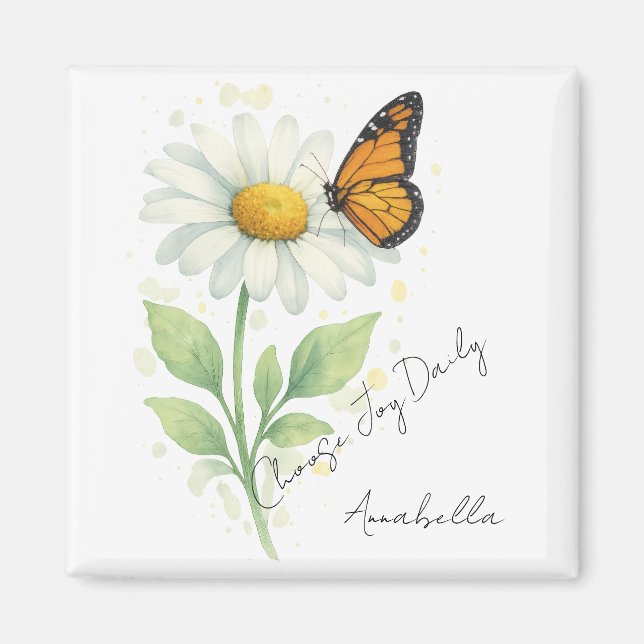 Inspirational Magnet - Daisy & Butterfly (Framsidan)