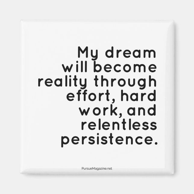 Inspirational Magnet for Dreamers: Motivering (Framsidan)