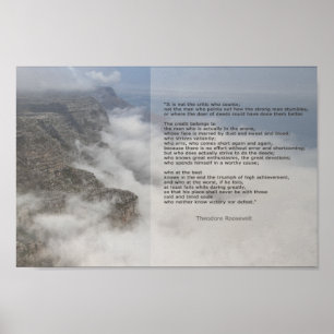 "Inspirational Man in the Arena Roosevelt Quote" Poster