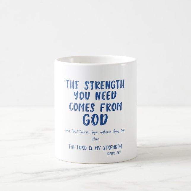 Inspirational Message Quote och Bible Verse Magisk Mugg (Center)
