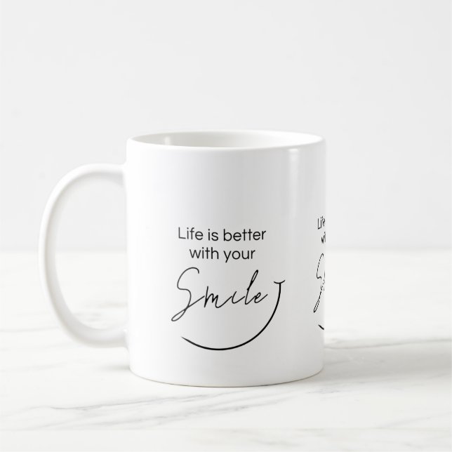 Inspirational Minimalist Typography Quote Gift Kaffemugg (Vänster)