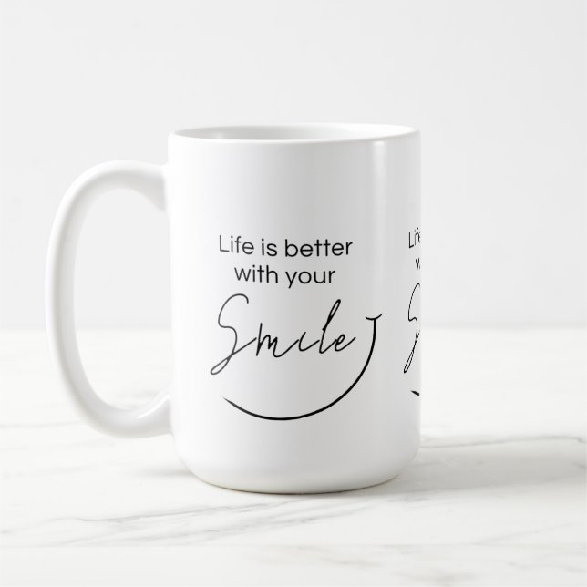 Inspirational Minimalist Typography Quote Gift Kaffemugg (Vänster)