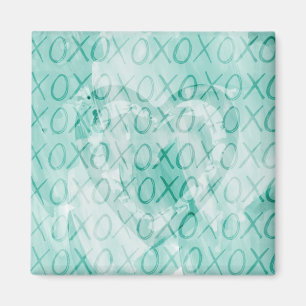 Inspirational Mint XOXO Kärlek Magnet