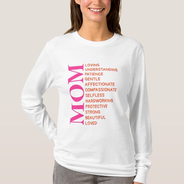 Inspirational Mom Shirt – Editable Back Text T (Framsida)