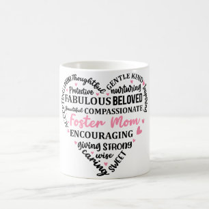 Inspirational Mors dag Heart/Foster Mamma Kaffemugg