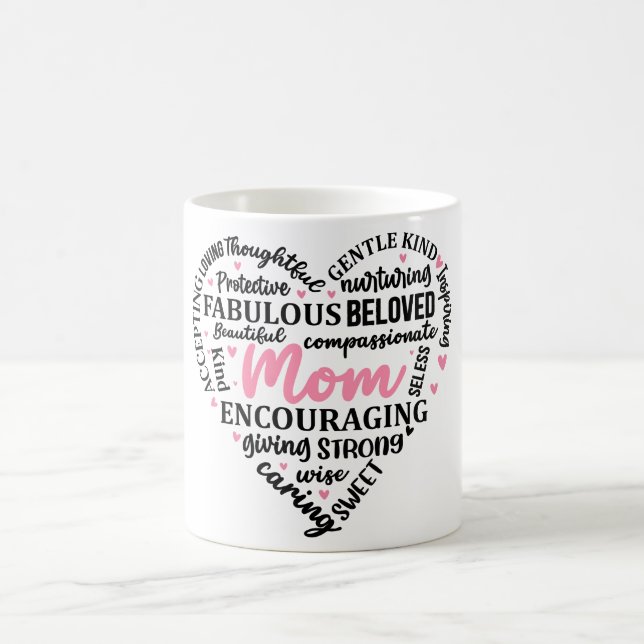 Inspirational Mors dag Heart/Mamma Kaffemugg (Center)