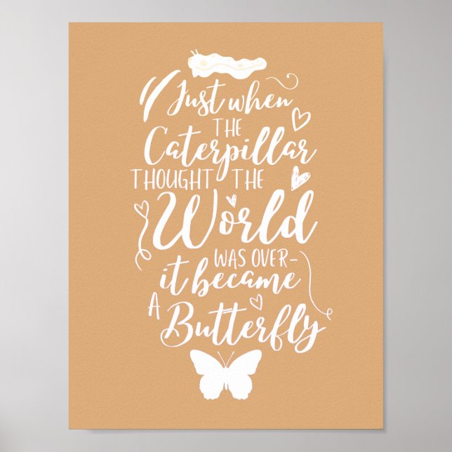 Inspirational Motivational Butterfly Quote Poster (Framsidan)