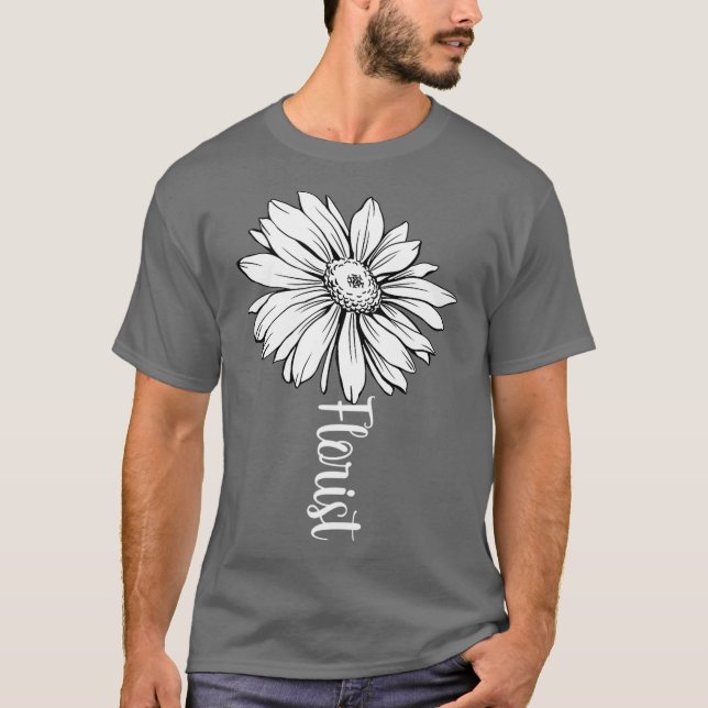 Inspirational Motivational Flower Stem Florist T Shirt (Framsida)