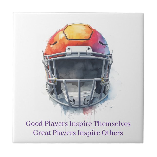 Inspirational Motivational Football Helmet  Kakelplatta (Framsidan)