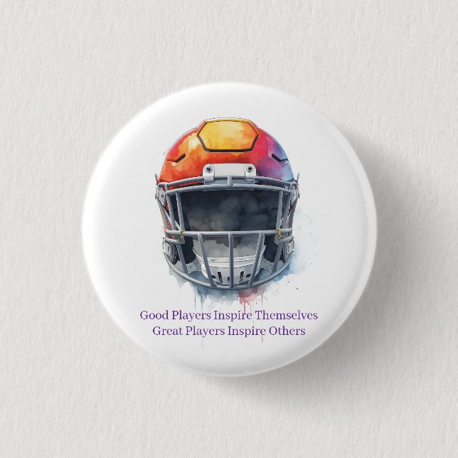 Inspirational Motivational Football Helmet  Knapp (Framsida)