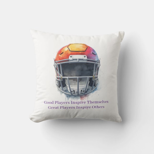 Inspirational Motivational Football Helmet  Kudde (Framsida)