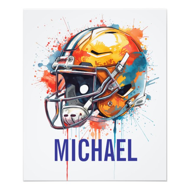 Inspirational Motivational Football Helmet Name Fototryck (Framsidan)