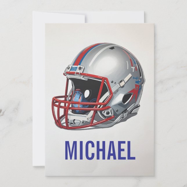 Inspirational Motivational Football Helmet Name Julkort (Framsida)