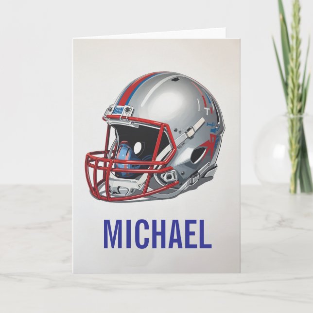 Inspirational Motivational Football Helmet Name Kort (Framsida)