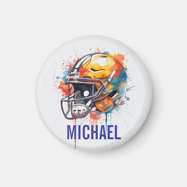 Inspirational Motivational Football Helmet Name Magnet (Framsidan)