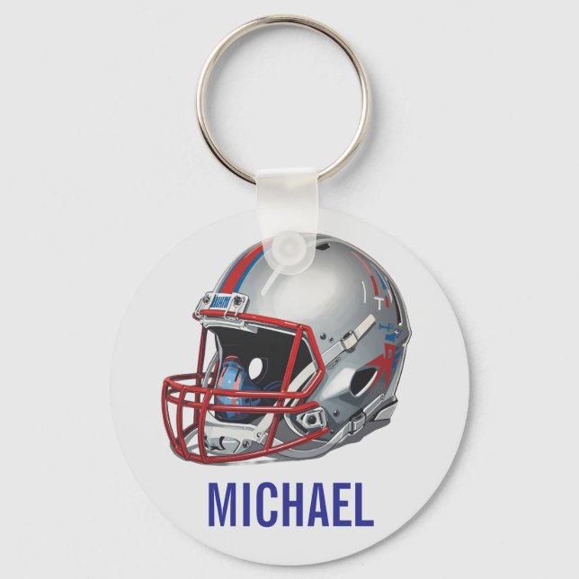 Inspirational Motivational Football Helmet Name Nyckelring (Framsida)