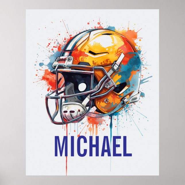 Inspirational Motivational Football Helmet Name Poster (Framsidan)