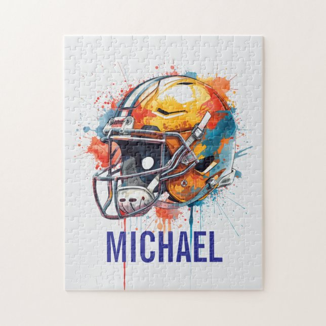 Inspirational Motivational Football Helmet Name Pussel (Vertikal)