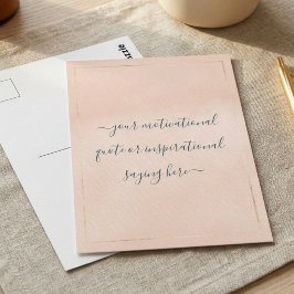 Inspirational Motivational Quote DIY Script Pink Vykort