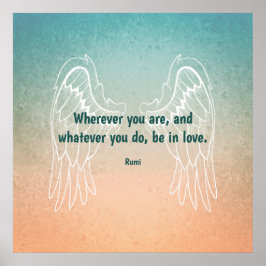 Inspirational Motivational Rumi Quote Angel Wings Poster
