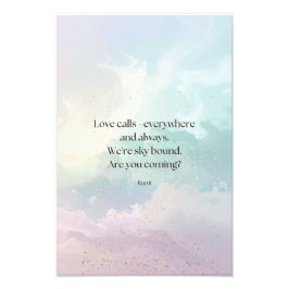 Inspirational Motivational Rumi Quote Pastel Cloud Fototryck