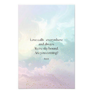 Inspirational Motivational Rumi Quote Pastel Cloud Fototryck