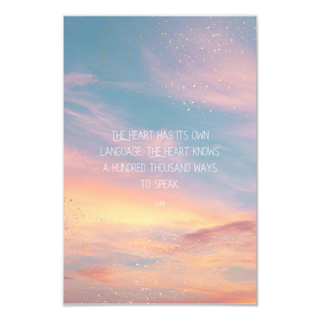 Inspirational Motivational Rumi Quote Stars Clouds Fototryck (Framsidan)
