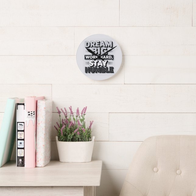Inspirational & Motivational Typography Quote Art Rund Klocka (Läsesal)