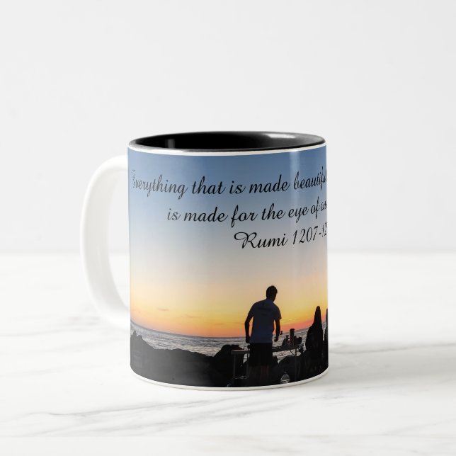 Inspirational Mugg med Sunset och Rumi Quote (Framsida vänster)