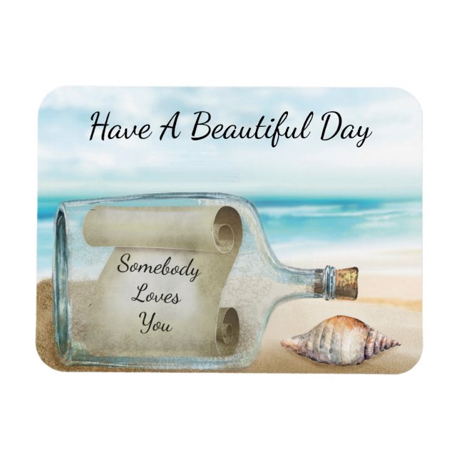 Inspirational Nautical Message i ett Flaska-segmen Magnet (Horisontell)