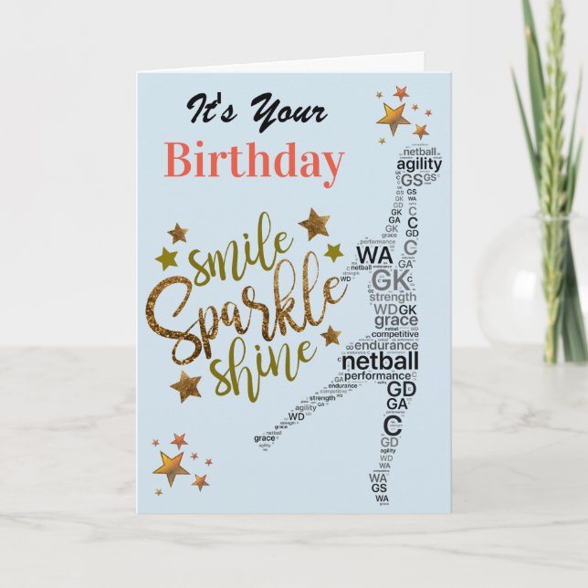 Inspirational Netball Birthday Kort (Framsida)