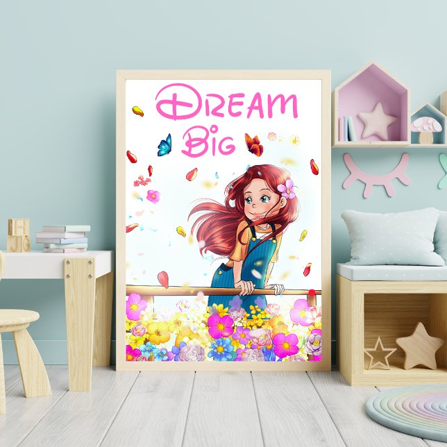 Inspirational Nursery Kids Dream Big Girls Poster (Skapare uppladdad)